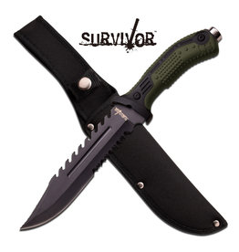 SURVIVOR Couteau a Lame Fixe Vert Survivor