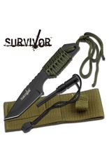 SURVIVOR Couteau Survie Avec Allume-Feux et Paracorde Survivor HK-106320