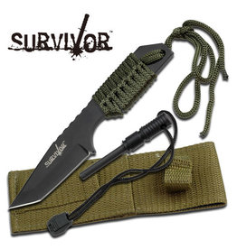 SURVIVOR Couteau Survie Avec Allume-Feux et Paracorde Survivor HK-106320