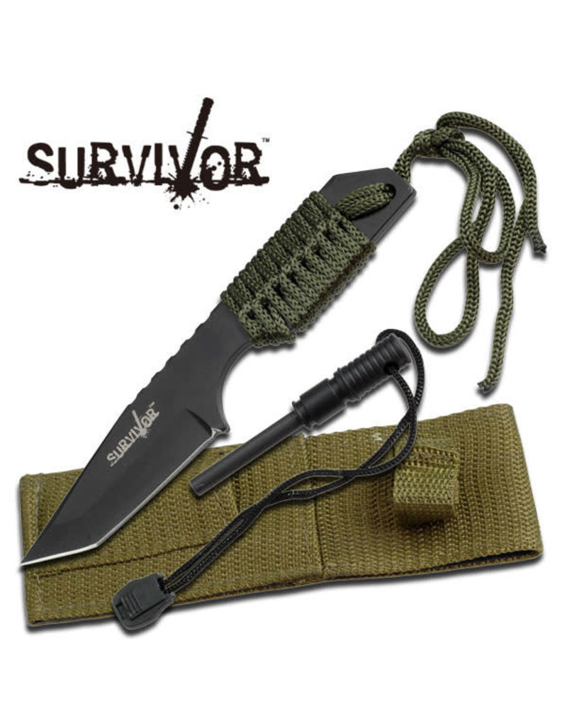 SURVIVOR Survival Knife With fire starter and Paracord Survivor HK-106320