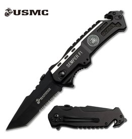 M-TECH Couteau Pliant Style Militaire USMC Marines MTECH M-1002TS