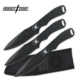 PERFECT-POINT Couteau De Lancer Perfect Point Spider Black Set de 3