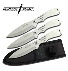 PERFECT-POINT Perfect Point Spider Silver Throwing Knife Set of 3