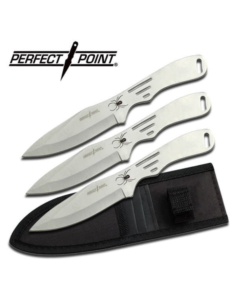 PERFECT-POINT Perfect Point Spider Silver Throwing Knife Set of 3