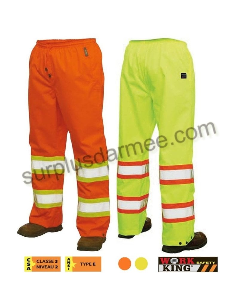 WORK KING Reflective Waterproof Pants Orange Work King