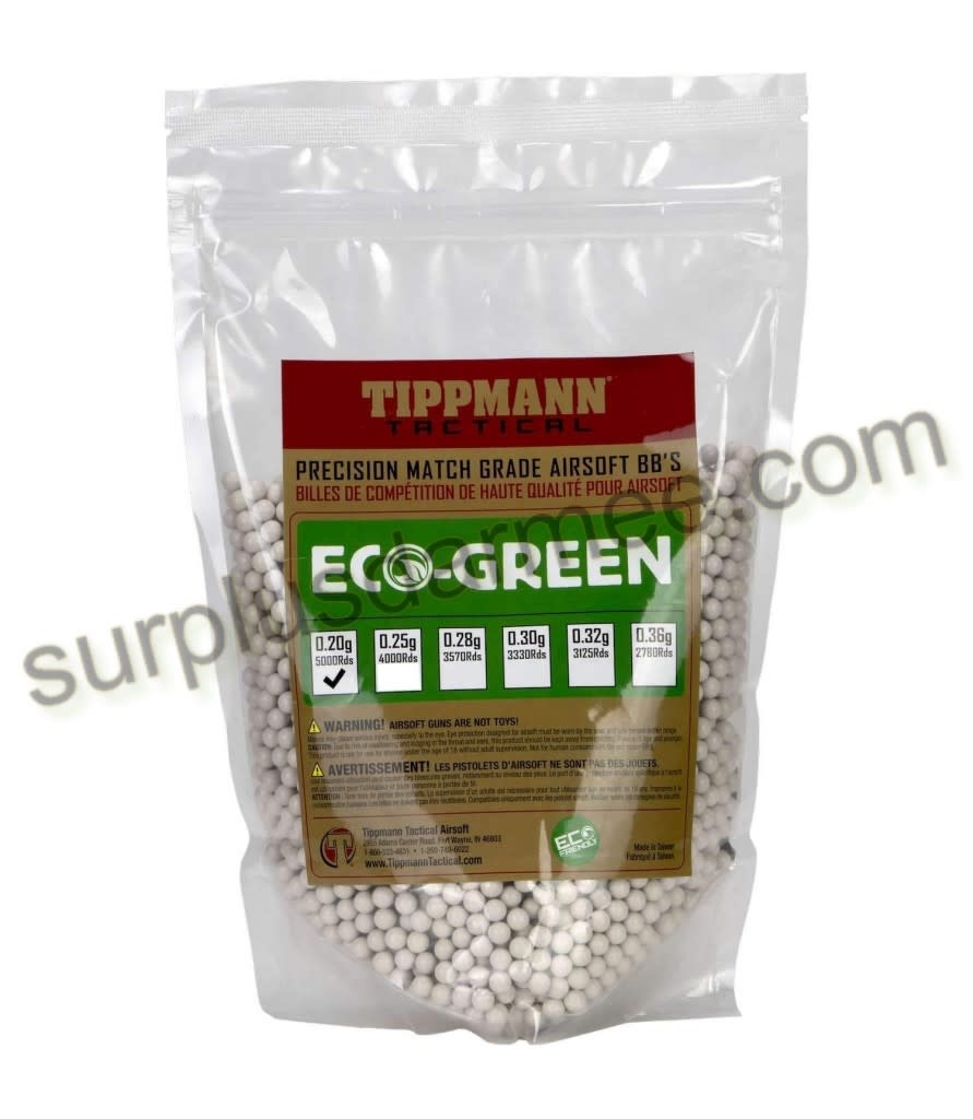 Sac 5000 Billes Airsoft (BBs) Bio 0.20g 6mm Tippmann Surplus D'Armée