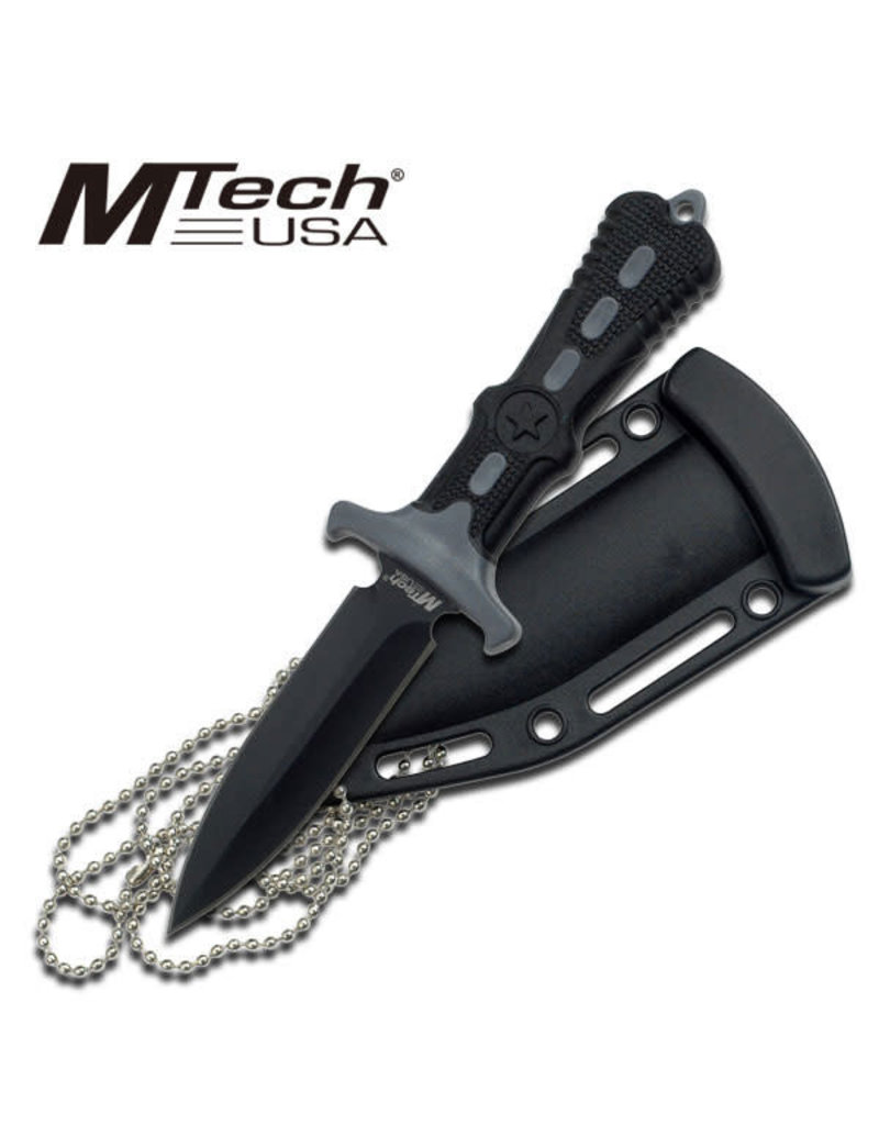 M-TECH Couteau Tactical Fixe Chaine Pour Cou M-Tech