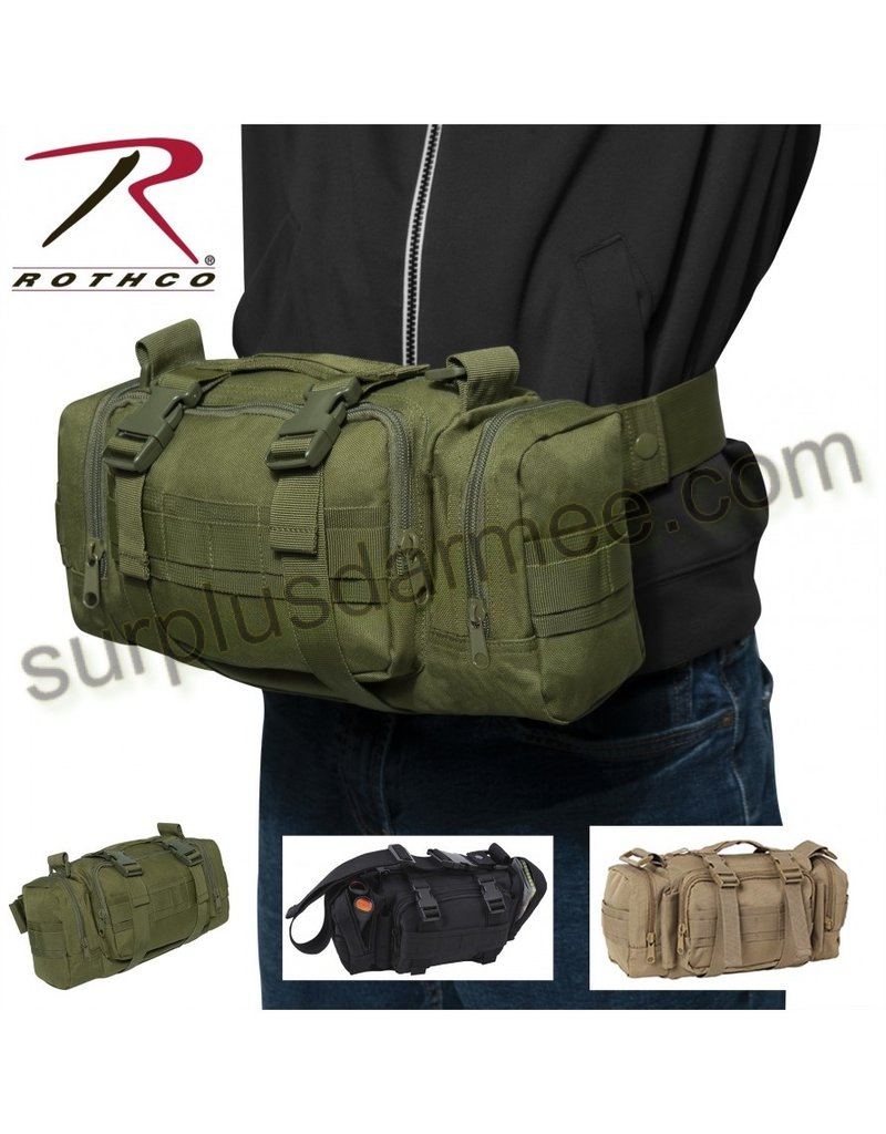 Pochette Tactique Administrative Molle Noire Rothco kit survie armée