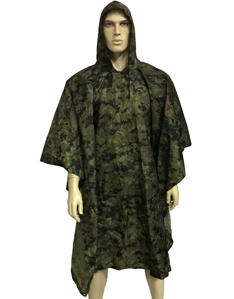 MILCOT MILITARY Military Style Camouflage Poncho Digi-Green MILCOT