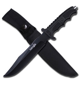 SURVIVOR Survivor Stainless Steel Serrated Fixed Blade Knife