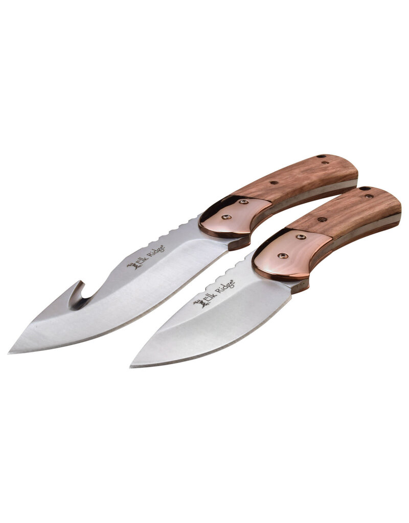 ELK RIDGE Elk Ridge 2 Blade Fixed Wood Hunting Knife