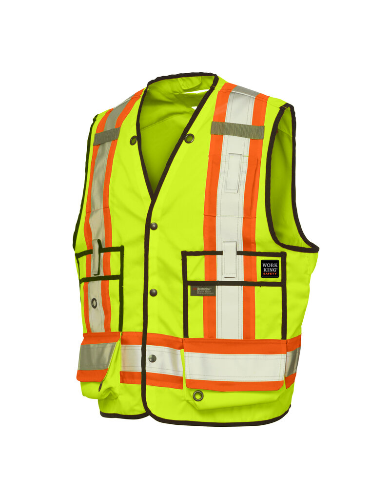 WORK KING High Visibility Reflective Surveyor Jacket 3 M Tough Duck