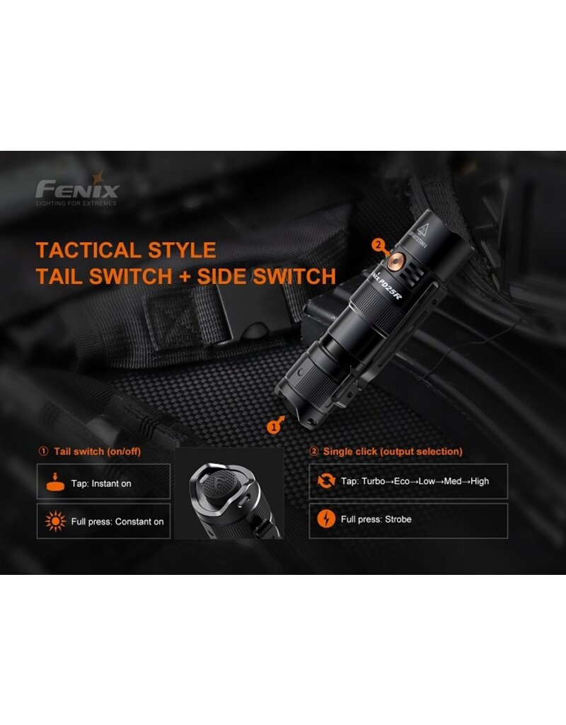 FENIX Flashlight Tactical 550 Lumens PD25 Fenix