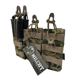 MILCOT MILITARY DOUBLE OPEN TRIPLE MAGAZINE POUCH 6X 5.56 M/4 MT MILCOT