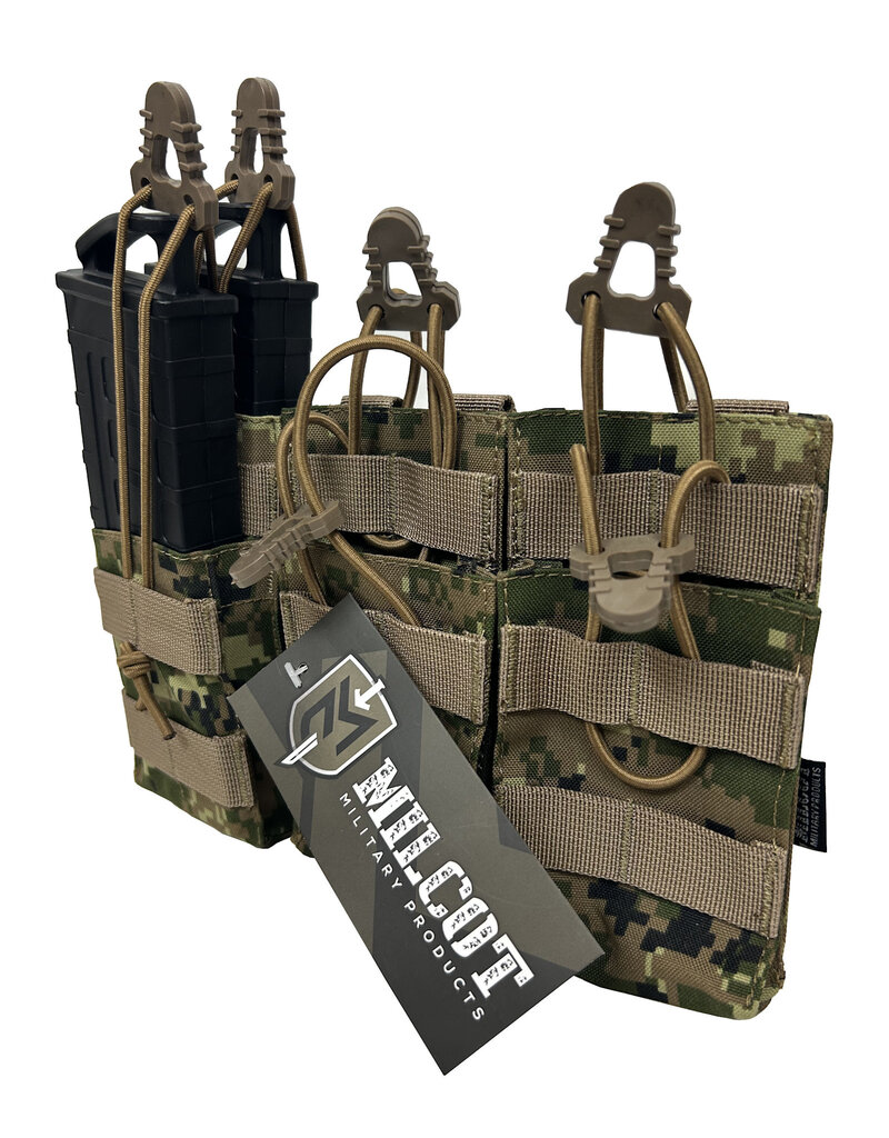 MILCOT MILITARY DOUBLE OPEN TRIPLE MAGAZINE POUCH 6X 5.56 M/4 MT MILCOT