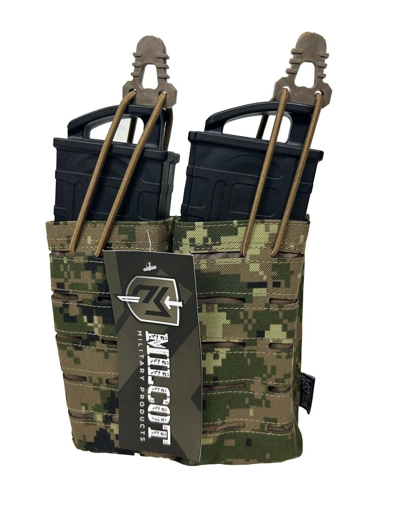 MILCOT MILITARY DOUBLE OPEN MAGAZINE POUCH 5.56 M/4 LASER-CUT MILCOT