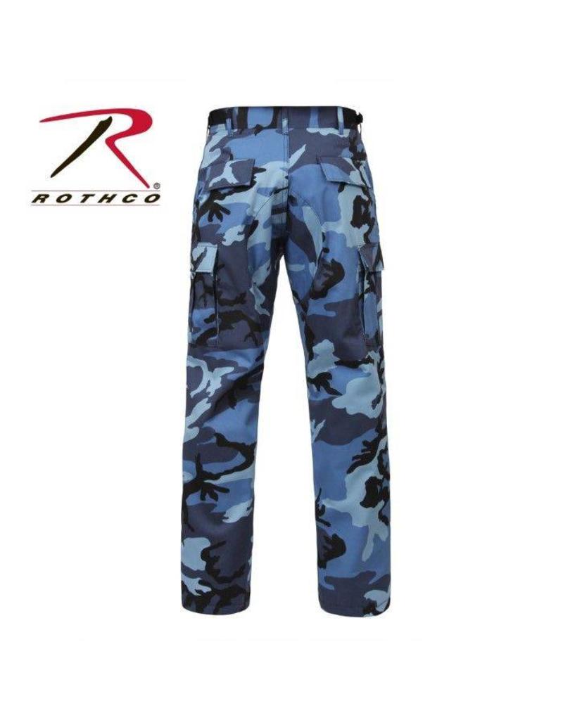 Camo Print Cargo Pants - Blue