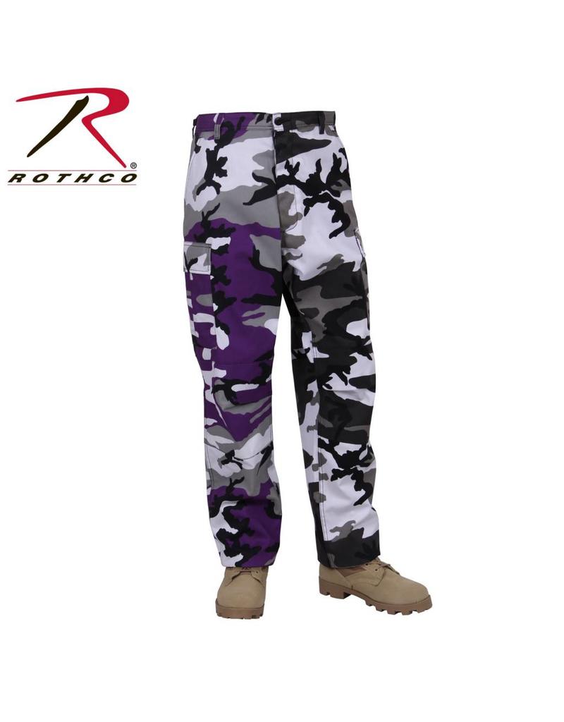 ROTHCO Pantalon Style Militaire Deux Couleurs Mauve-urbain