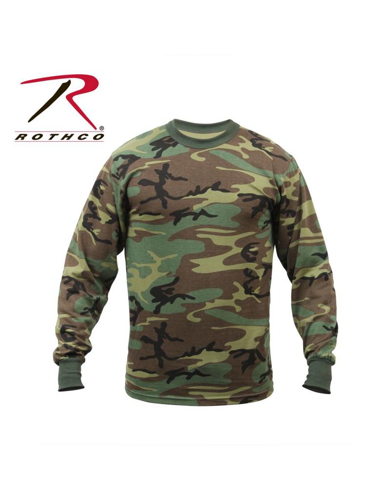 Rothco Long Sleeve Camo T Shirt Woodland Army Supply Store Military 5427