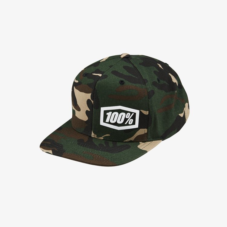 100% 100% Machine Snapback Hat, Camo, One Size