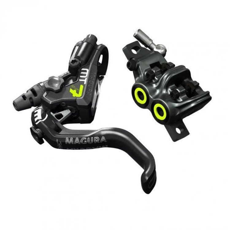 Magura MT7 Pro disc brake, black & Neon yellow, front or rear, reversible (sold as single)