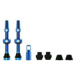Muc-Off Valve Tubeless, Presta, 44mm, Bleu, Paire