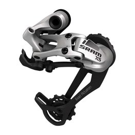 Sram X5 Rear derailleur, 9 speed, medium cage, silver.