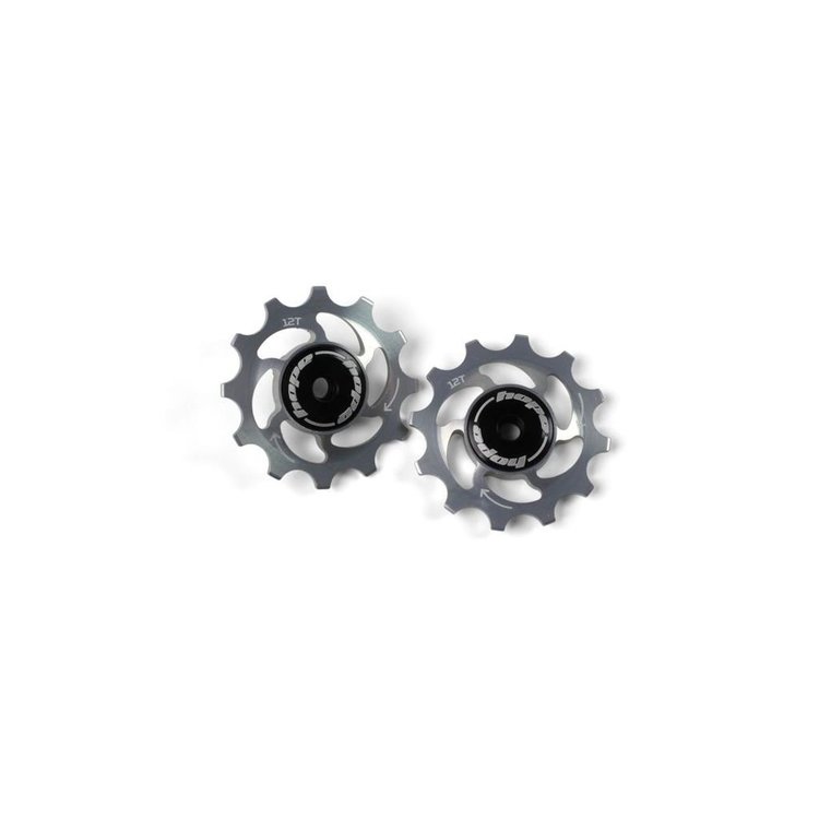Hope Derailleur pulleys, aluminum 12T, road & mountain, Silver
