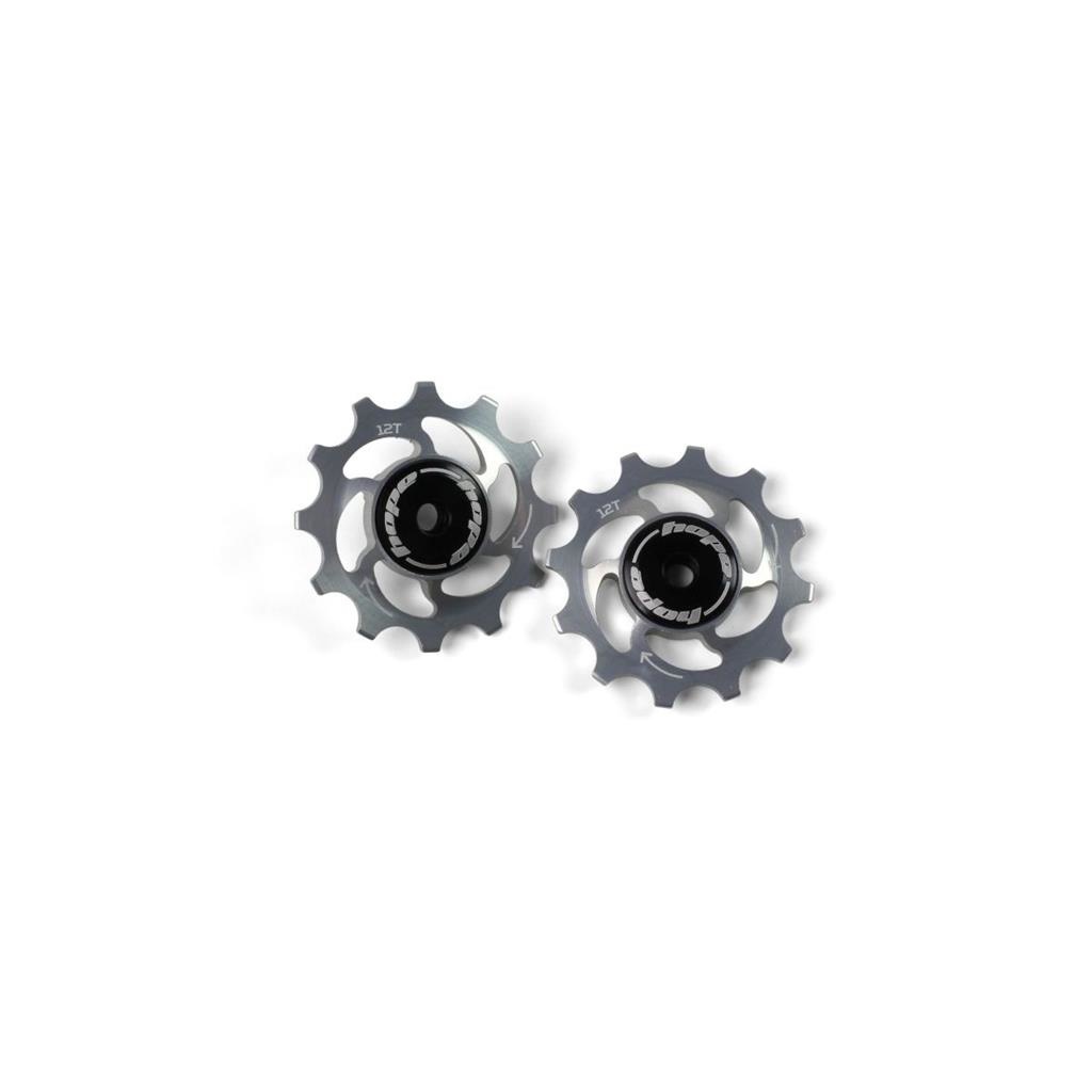 Hope Derailleur pulleys, aluminum 12T, road & mountain, Silver