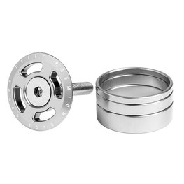 Deity Crosshair, Adjuster Cap and Steering Spacers, 1-1/8'', Silver