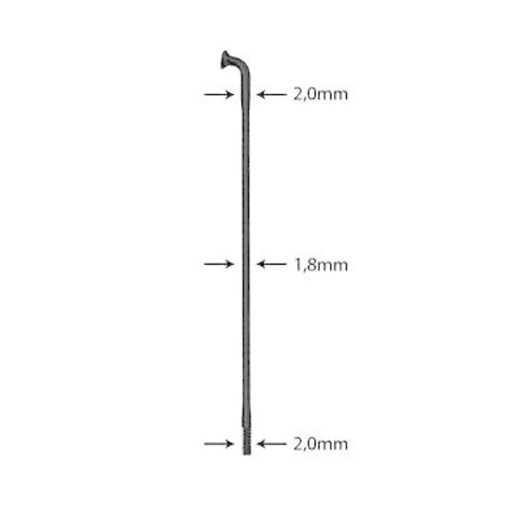 Sapim Rayons Leader, a coude, noir, 2.0, Longueur: 292mm