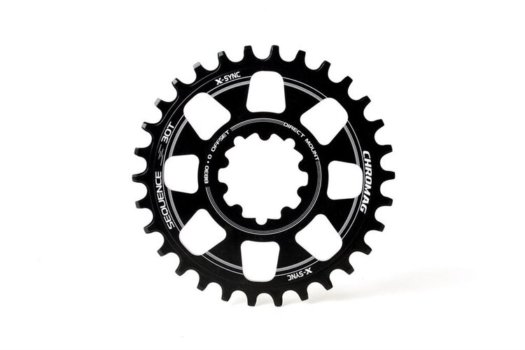 Chromag Sequence chainring, 32T Sram direct mount, 6mm offset, black.