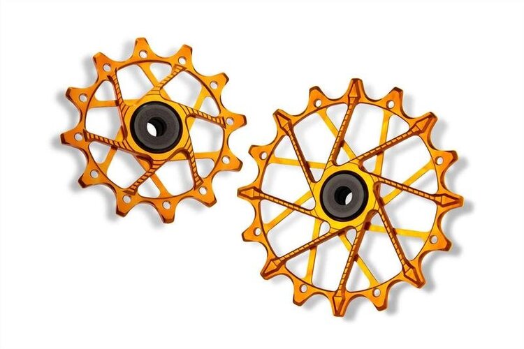 Garbaruk Derailleur Pulleys, 12/16T, SRAM 11/12 Speed (for use with Garbaruk Cage), Orange