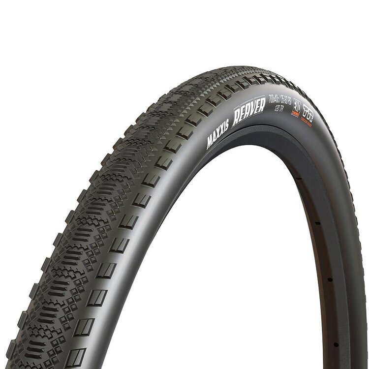Maxxis Gravel Tyre, Reaver, 700 x 40C, Foldable, Tubeless Ready, Dual, EXO, 120TPI, Black.