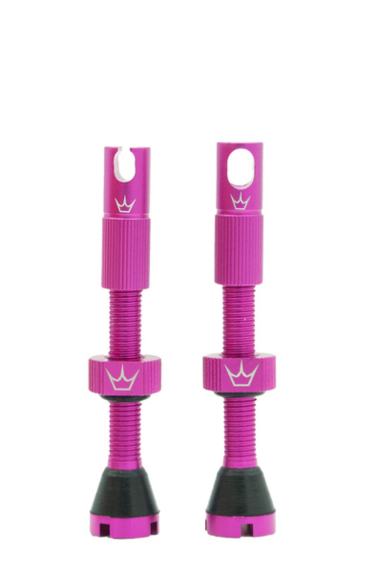 PEATYS Valves tubeless, 42mm, Rose, paquet de 2