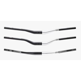 Bike Yoke Mountain handlebar, Barmate Aluminum, 50mm x 35mm clamp x 800mm width, Silver/Black