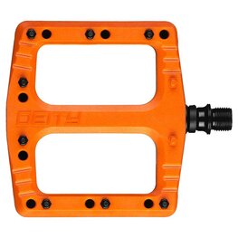 Deity Deftrap Platform Pedals, Nylon Body, Cr-Mo Axle, Orange, Pair