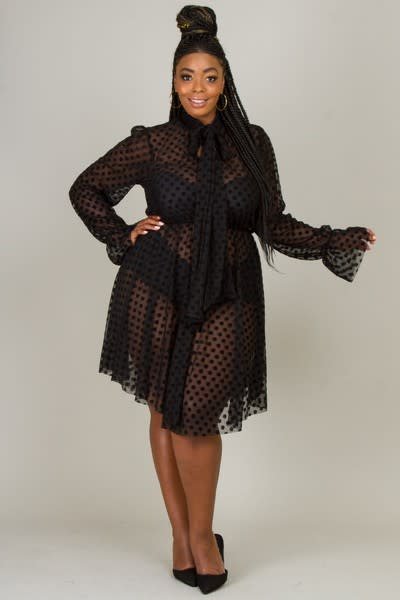 sheer dot dress