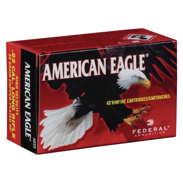 Federal American Eagle 22 LR 38GR Copper HP Brick 400rd (AE22) — Eagle Firearms