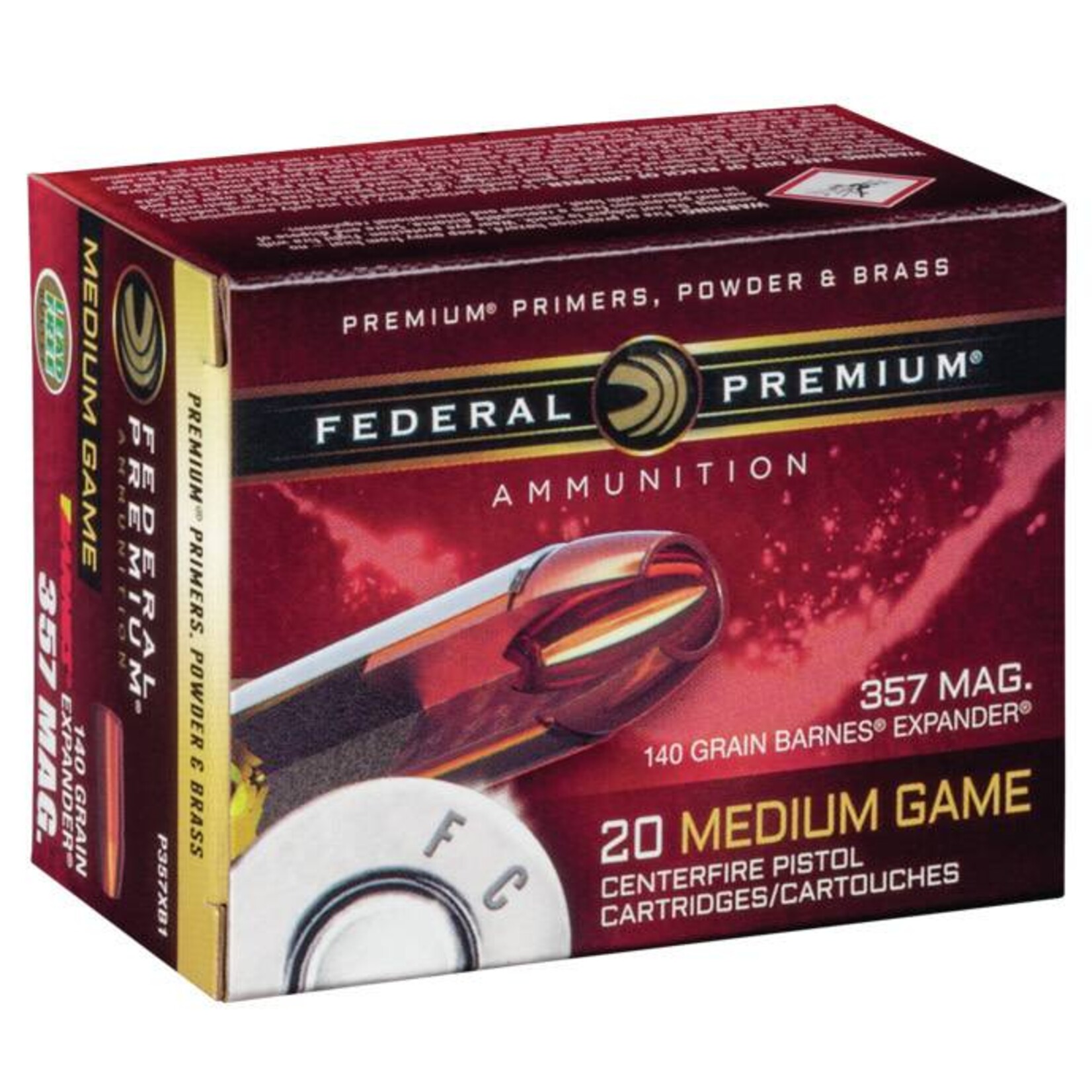 Federal Federal Premium 357 Mag 140gr Barnes Expender 20rds (P357XB1)