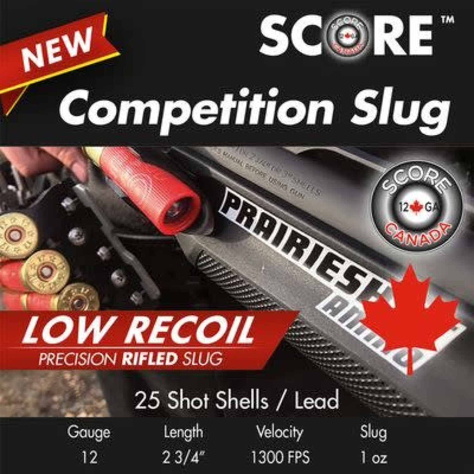 Score Score 12GA Slug Low Recoil 1300fps 2.75" 1oz (12SLGLOW)