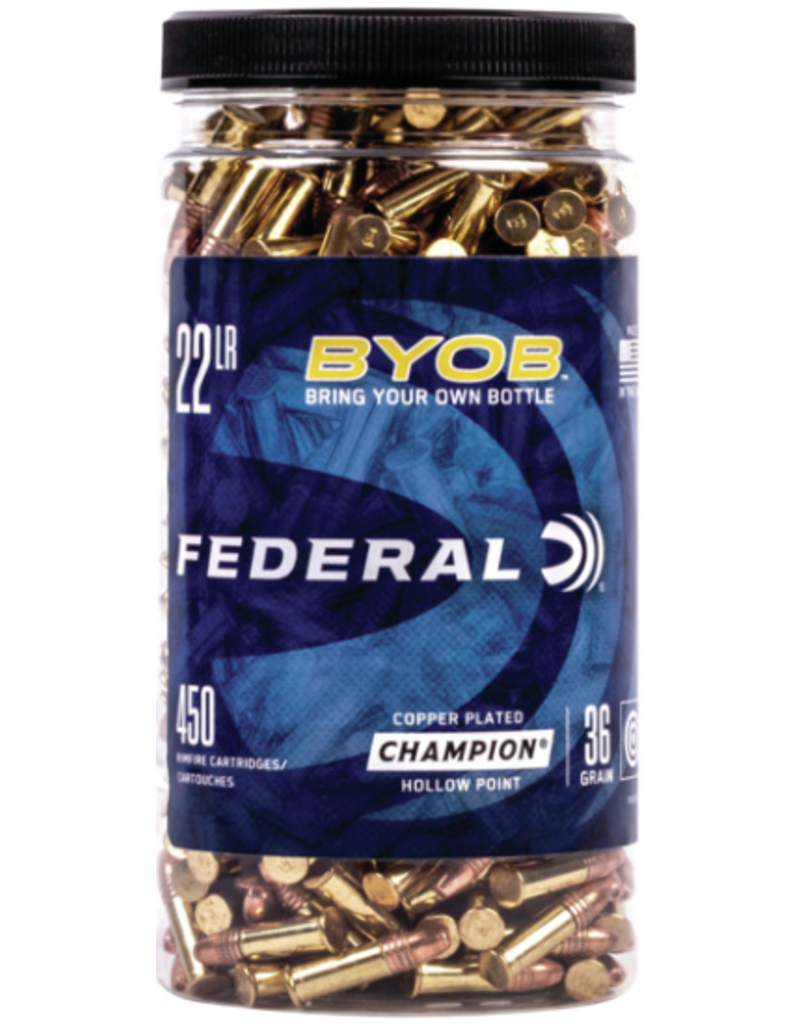 Federal BYOB 22 LR 36gr CPHP Ammo 450rd/bottle (750BTL450)