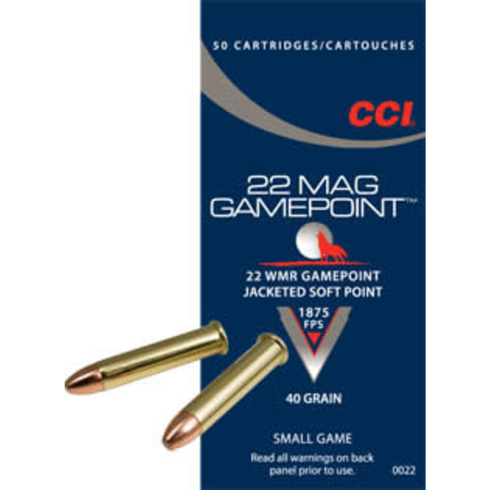 CCI CCI Gamepoint Rimfire 22 MAG/WMR JSP 40gr 50rds boxed (0022)
