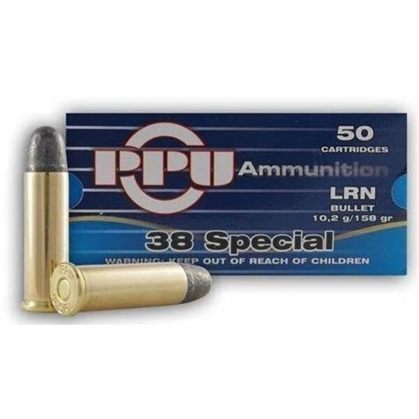 PPU 38 SPECIAL 158gr LRN 50rd Pistol Ammo (PPH38SL) — Eagle Firearms