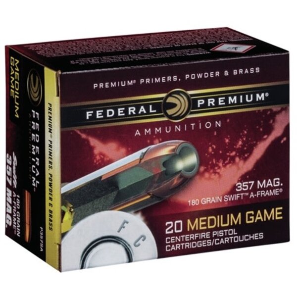 Federal 357 mag 180gr Swift A-Frame 20rds (P357SA) — Eagle Firearms