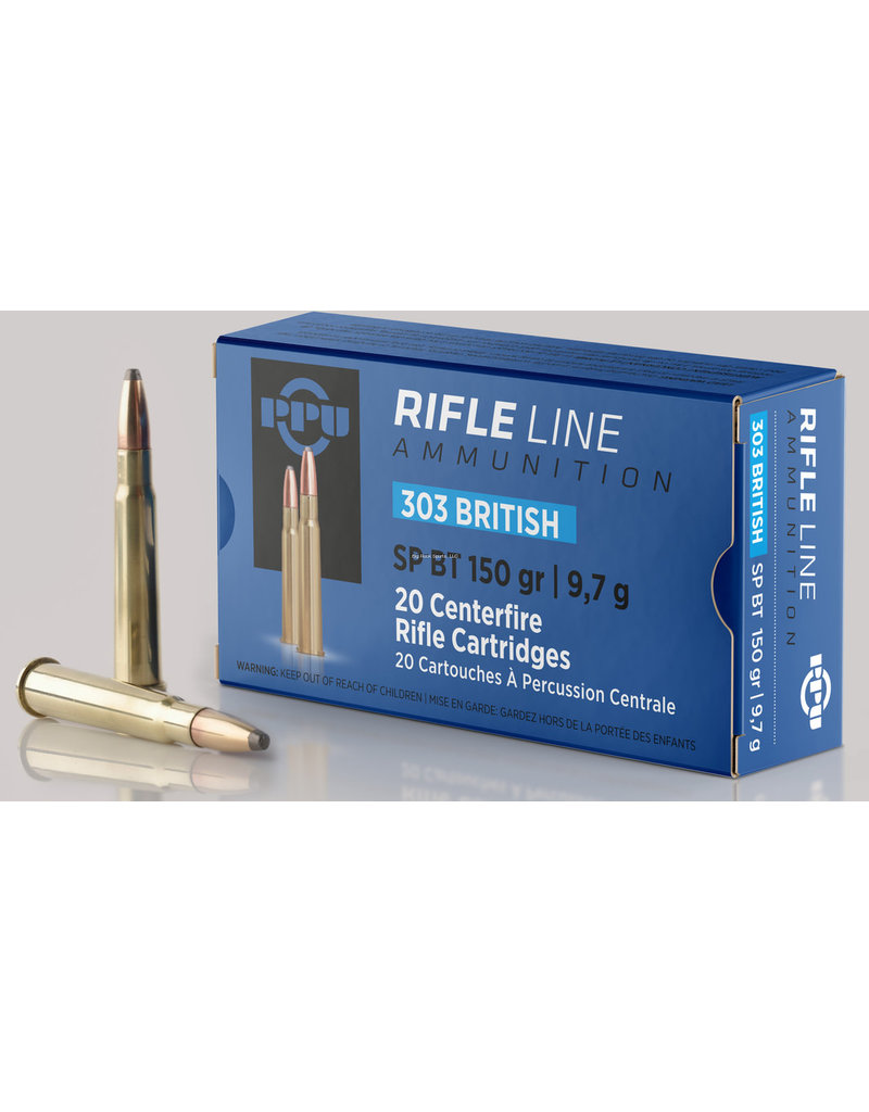 PPU Rifle Ammo 303 british SP BT 150gr 20Rnd (PP303S1) - Eagle Firearms Ltd