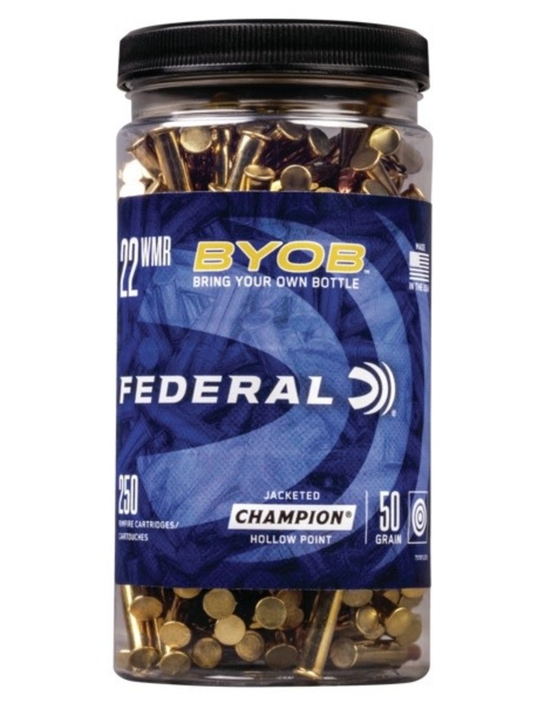 Federal Federal BYOB 22WMR 50gr JHP Ammo 250 round/bottle (757BTL250)