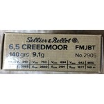 Sellier & Bellot Sellier & Bellot 6.5 Creedmoor 140gr FMJBT (341602)