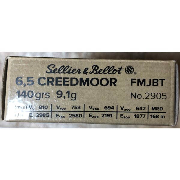 Sellier & Bellot 6.5 Creedmoor 140gr FMJBT (341602) — Eagle Firearms