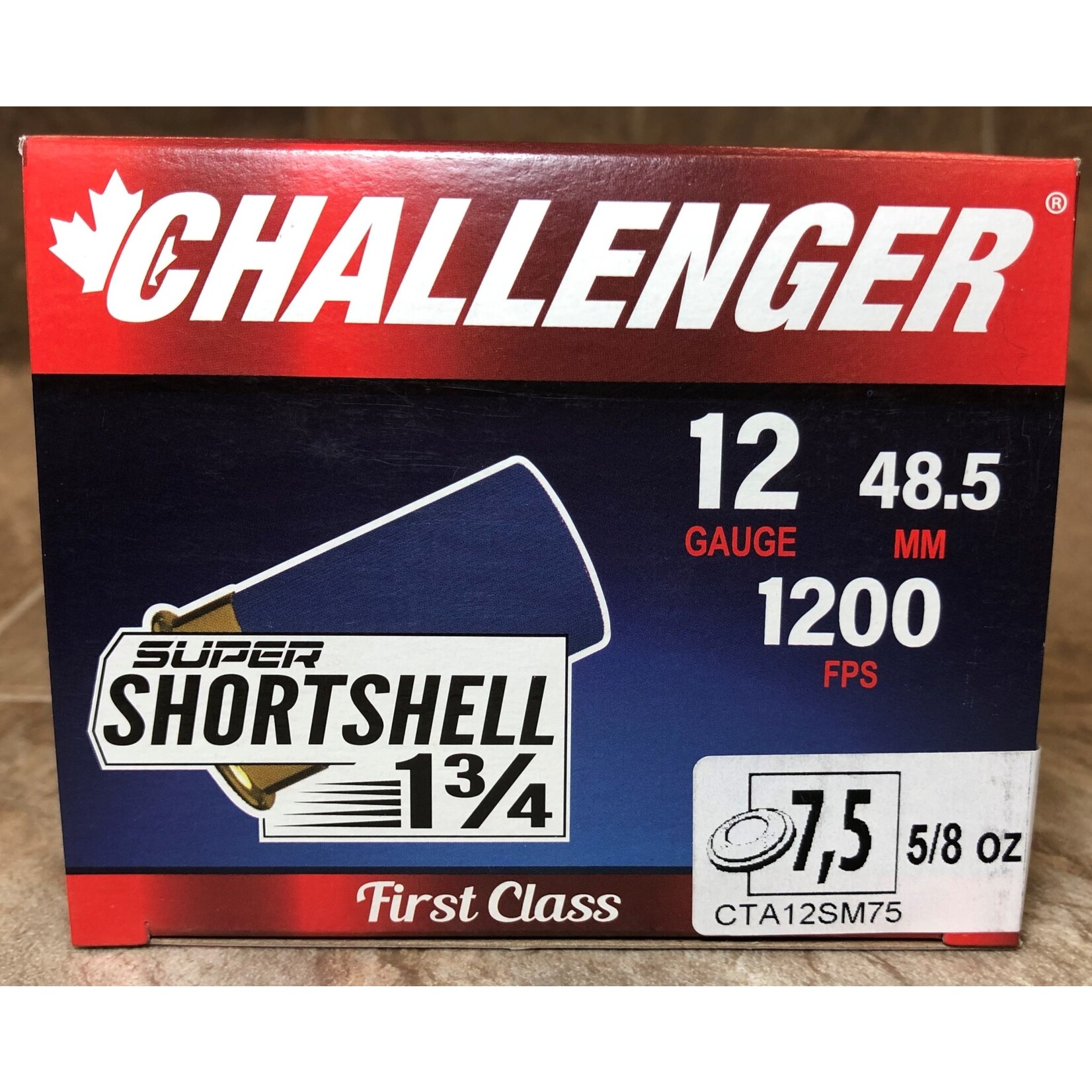 Challenger Challenger Super Short Shell 12ga 1 3/4", 5/8oz #7.5 20rds (60007)